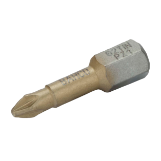 Punta de torsión TiN 1/4" para tornillos Pozidriv PZ2 de 25 mm (2 piezas/blíster)