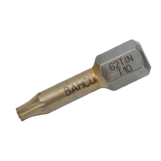 Punta de torsión TiN 1/4" para tornillos TORX® T10 de 25 mm (10 piezas/caja de plástico)