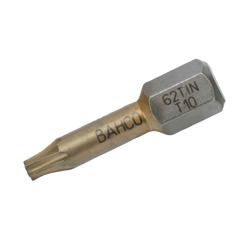 Punta de torsión TiN 1/4" para tornillos TORX® T15 de 25 mm (10 piezas/caja de plástico)