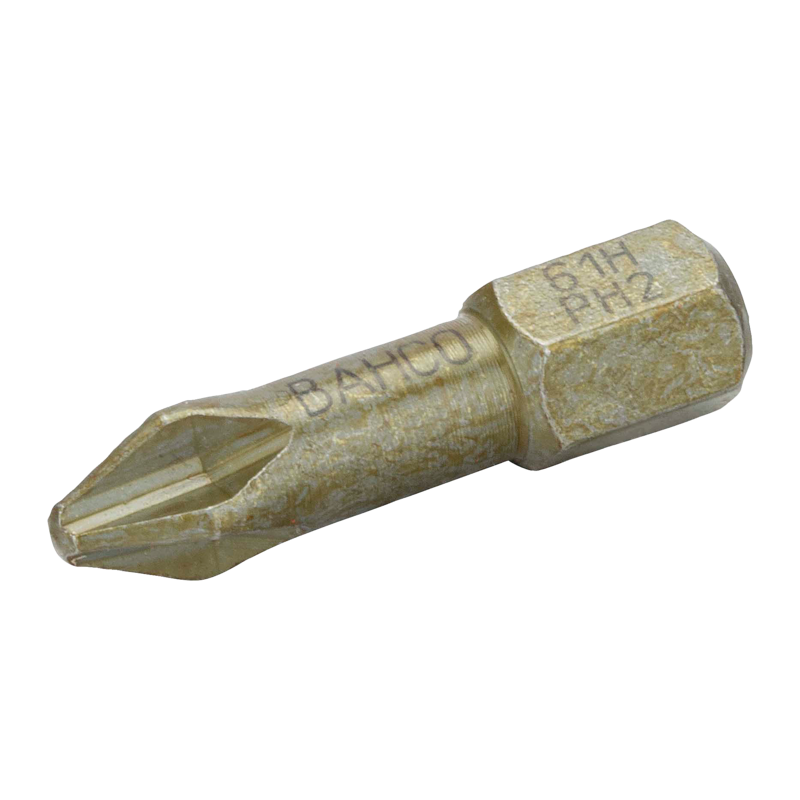 Punta de torsión extradura 1/4" para tornillos Phillips PH2 de 25 mm (10 piezas/caja de plástico)