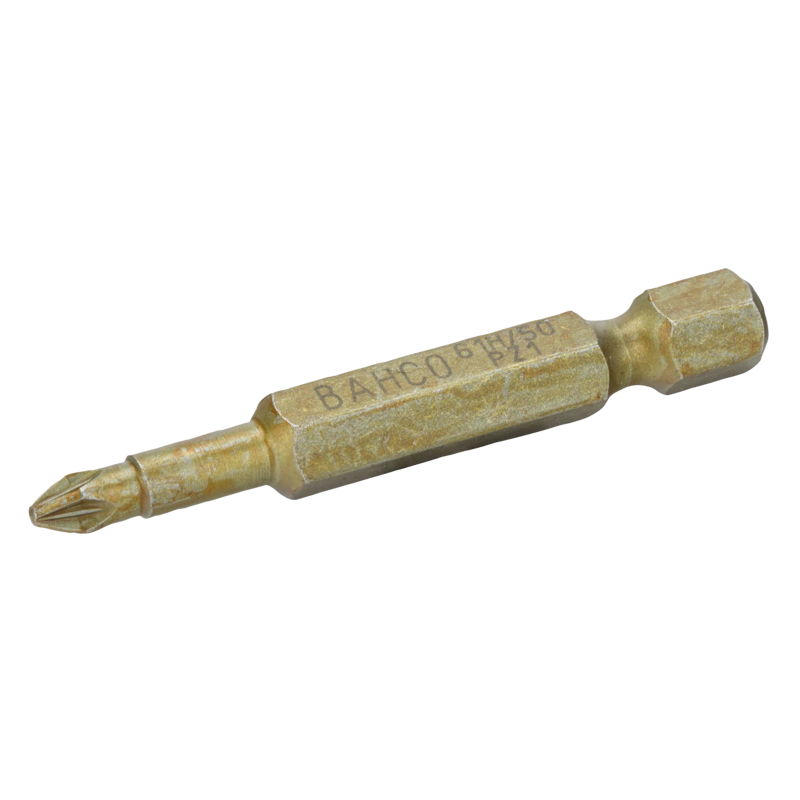 Punta de torsión extradura 1/4" para tornillos Pozidriv PZ2 de 50 mm (5 piezas/caja de plástico)