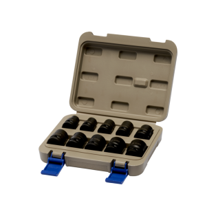 Juego de vasos de impacto de 1/2" en caja de plástico