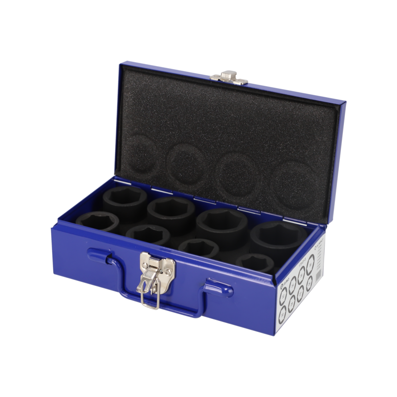 Juego de vasos de impacto de 3/4" en caja de metal