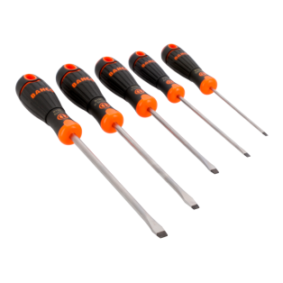 Juego de destornilladores BahcoFit con mango de goma - 5 piezas