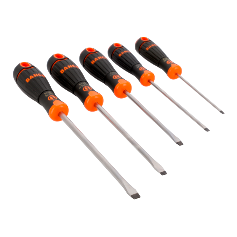 Juego de destornilladores BahcoFit con mango de goma - 5 piezas