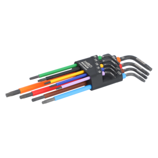 Juego 9 llaves tipo allen TORX® de colores T8-T40