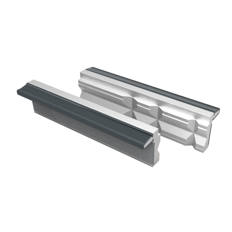 Mordazas de aluminio de 100 mm con ranuras horizontales y verticales profundas