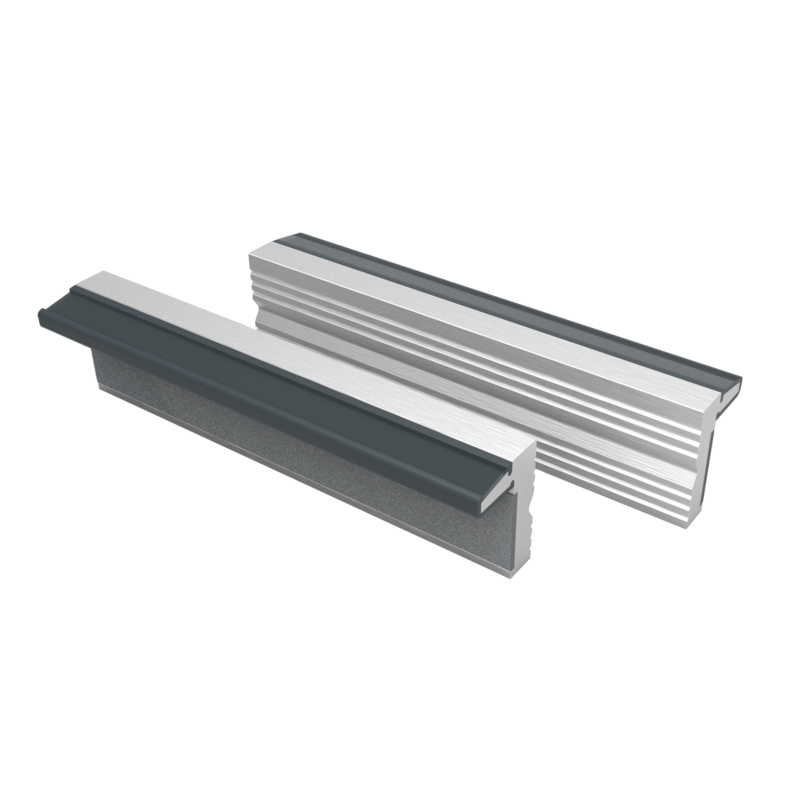 Mordaza de aluminio de 125 mm con ranuras horizontales normales