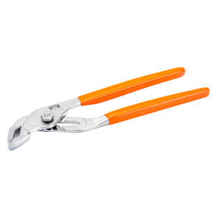 Tenazas articuladas de cabeza delgada con mangos recubiertos de PVC y acabado cromado de 250 mm