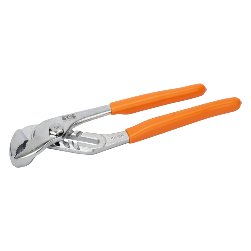 Tenazas articuladas de tornillo con mangos recubiertos de PVC y acabado cromado de 300 mm